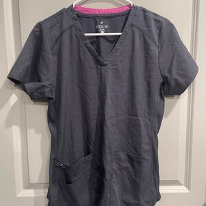 Med Couture Pewter Colored Scrub Top